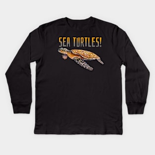 Sea turtle t-shirt designs Kids Long Sleeve T-Shirt